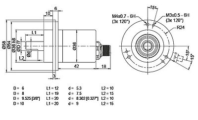 Zeichnung Drehgeber drawing encoder WDGP 58B SB