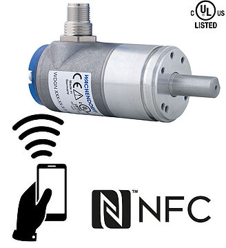 Über NFC konfigurierbarer Drehgeber, WDGN 36J radial