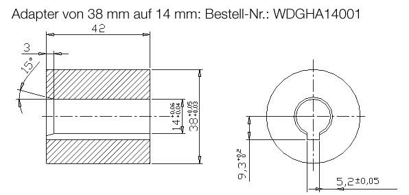 Z WDGHA14001 Drehgeber Reduzierhuelse Z WDGHA14001 Drehgeber Reduzierhuelse
