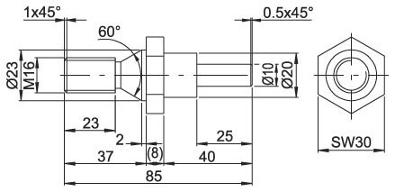 Z WDGWA10M16 encoder shaft adapter