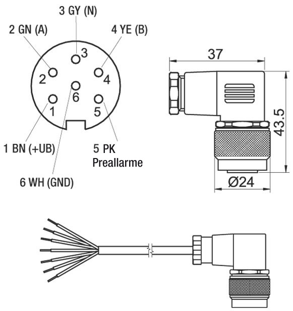 Z KDA667-encoder-connettore-femmina-it