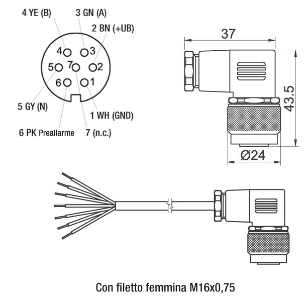 Z KDA767-encoder-connettore-femmina-it